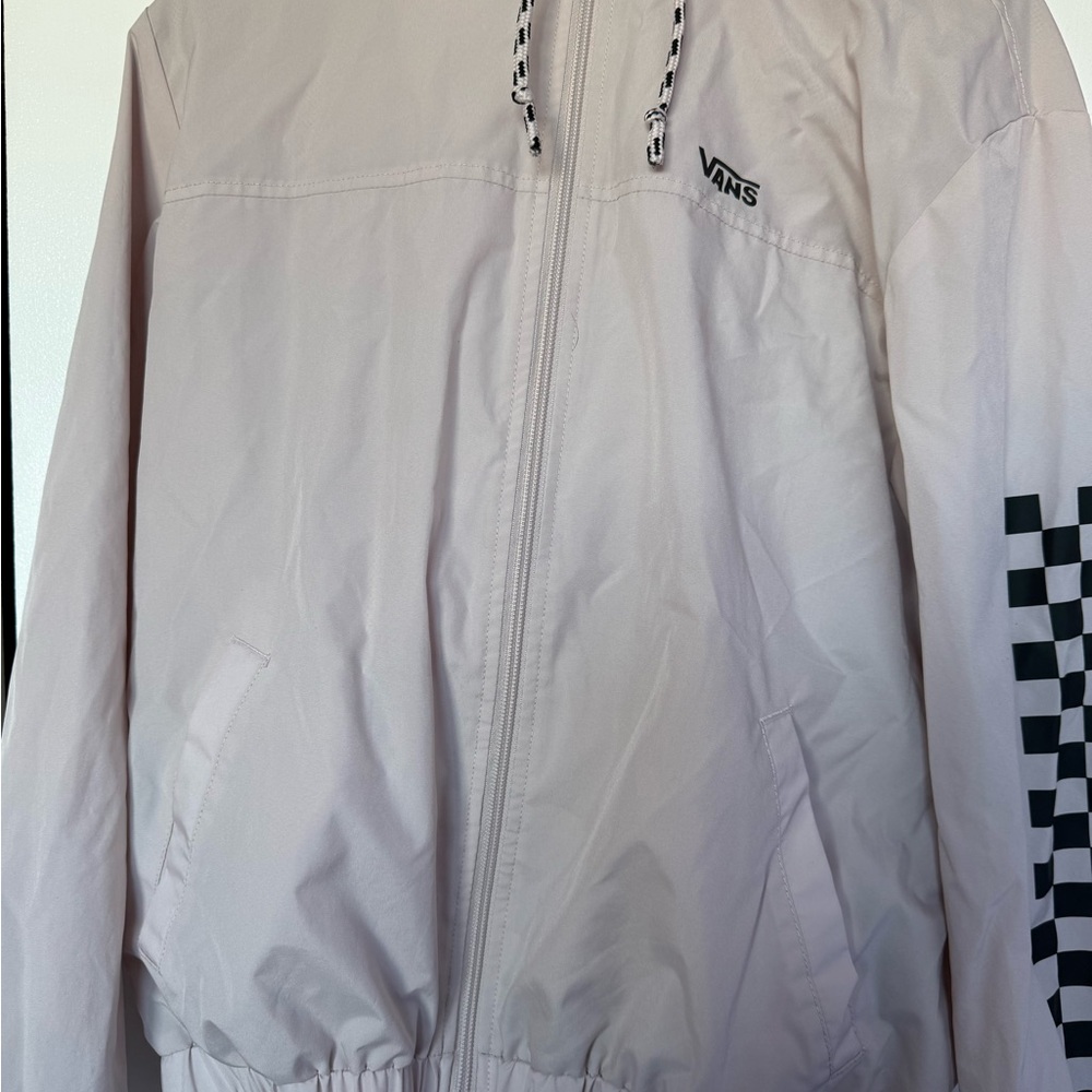 Vans Pale Pink Windbreaker with Checkered Sleeve